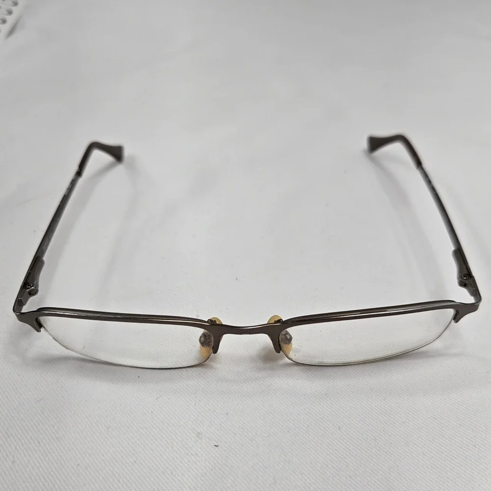 VTG Esprit 9107 Brown Metal Half Rimless Eyeglasses Frames 140mm Color-035 Retro
